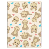 Patroon van luiaards, schattige luiaards, harten,  klembord (Achterkant)