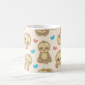 Patroon van luiaards, schattige luiaards, harten,  koffiemok (Center)