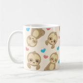 Patroon van luiaards, schattige luiaards, harten,  koffiemok (Links)