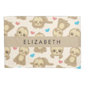 Patroon van luiaards, schattige luiaards, harten,  kussensloop (Voorkant)