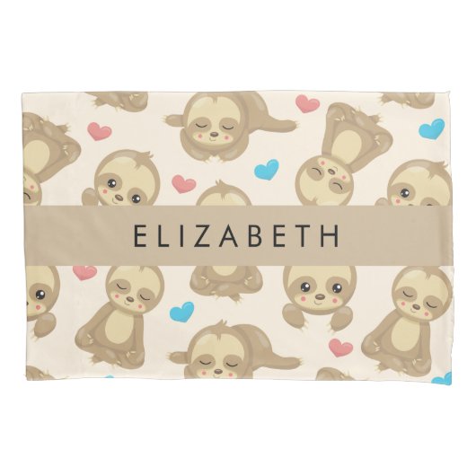 Patroon van luiaards, schattige luiaards, harten, kussensloop (Voorkant)