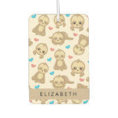 Patroon van luiaards, schattige luiaards, harten,  luchtverfrisser (Voorkant)