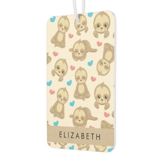 Patroon van luiaards, schattige luiaards, harten,  luchtverfrisser (Links)