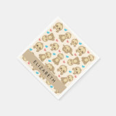 Patroon van luiaards, schattige luiaards, harten, servet (Hoek)