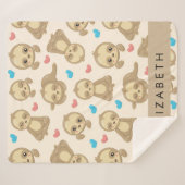 Patroon van luiaards, schattige luiaards, harten,  sherpa deken (Voorkant (horizontaal))