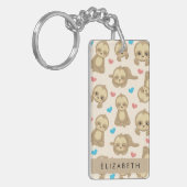 Patroon van luiaards, schattige luiaards, harten,  sleutelhanger (Voorkant Links)