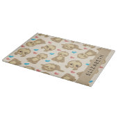 Patroon van luiaards, schattige luiaards, harten,  snijplank (Hoek)