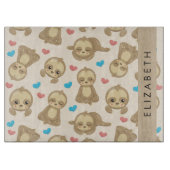 Patroon van luiaards, schattige luiaards, harten,  snijplank (Voorkant)