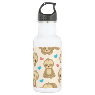 Patroon van luiaards, Schattige luiaards, Harten Waterfles