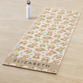 Patroon van luiaards, schattige luiaards, harten,  yogamat