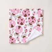 Patroon van luibugs, luidobbels, roze luidobbels bad handdoek (Wasdoekje)