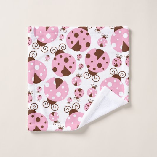 Patroon van luibugs, luidobbels, roze luidobbels bad handdoek (Wasdoekje)
