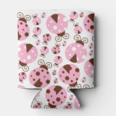 Patroon van luibugs, luidobbels, roze luidobbels blikjeskoeler (Achterkant)