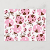 Patroon van luibugs, luidobbels, roze luidobbels briefkaart (Voorkant)