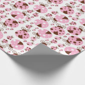 Patroon van luibugs, luidobbels, roze luidobbels cadeaupapier (Hoek)