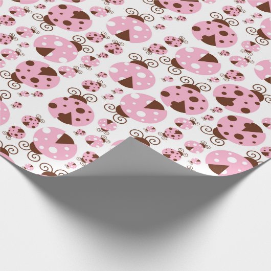 Patroon van luibugs, luidobbels, roze luidobbels cadeaupapier (Hoek)