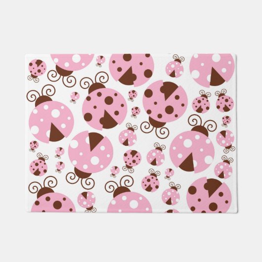 Patroon van luibugs, luidobbels, roze luidobbels deurmat (Voorkant)