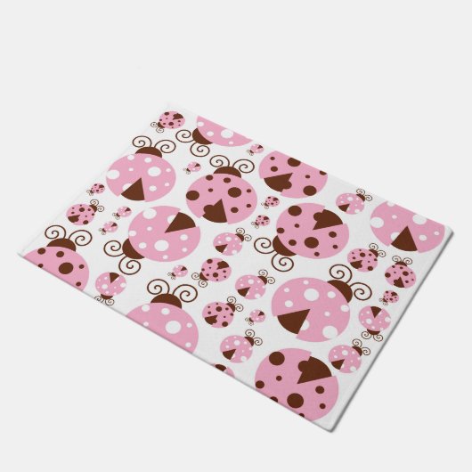 Patroon van luibugs, luidobbels, roze luidobbels deurmat (Schuin)