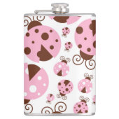 Patroon van luibugs, luidobbels, roze luidobbels heupfles (Voorkant)