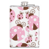 Patroon van luibugs, luidobbels, roze luidobbels heupfles (Achterkant)