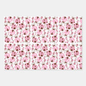 Patroon van luibugs, luidobbels, roze luidobbels inpakpapier vel (Voorkant)