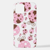 Patroon van luibugs, luidobbels, roze luidobbels iPhone hoesje (Achterkant)