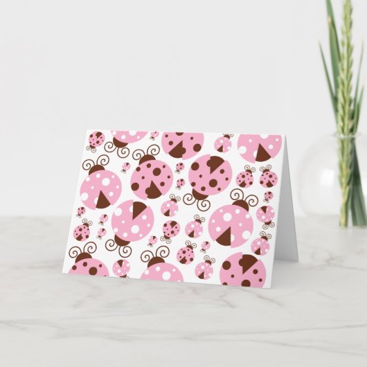 Patroon van luibugs, luidobbels, roze luidobbels kaart (Voorkant)