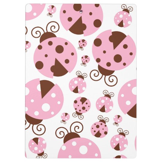 Patroon van luibugs, luidobbels, roze luidobbels klembord (Achterkant)