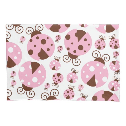 Patroon van luibugs, luidobbels, roze luidobbels kussensloop (Voorkant)
