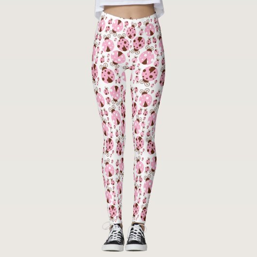 Patroon van luibugs, luidobbels, roze luidobbels leggings (Voorkant)