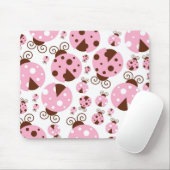 Patroon van luibugs, luidobbels, roze luidobbels muismat (Met muis)