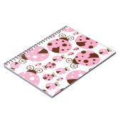 Patroon van luibugs, luidobbels, roze luidobbels notitieboek (Linkerzijde)