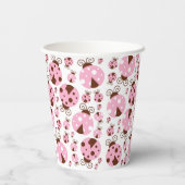 Patroon van luibugs, luidobbels, roze luidobbels papieren bekers (Achterkant)
