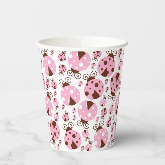 Patroon van luibugs, luidobbels, roze luidobbels papieren bekers (Links)