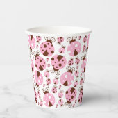 Patroon van luibugs, luidobbels, roze luidobbels papieren bekers (Voorkant)