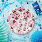 Patroon van luibugs, luidobbels, roze luidobbels papieren bordje (Feest)