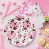 Patroon van luibugs, luidobbels, roze luidobbels papieren bordje (Feest)