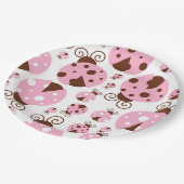 Patroon van luibugs, luidobbels, roze luidobbels papieren bordje (Gekanteld)