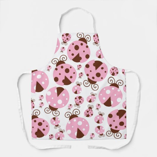 Patroon van luibugs, luidobbels, roze luidobbels schort (Voorkant)