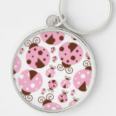 Patroon van luibugs, luidobbels, roze luidobbels sleutelhanger (Voorkant)