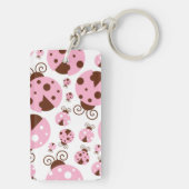 Patroon van luibugs, luidobbels, roze luidobbels sleutelhanger (achterkant)