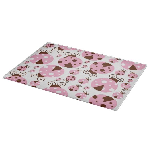 Patroon van luibugs, luidobbels, roze luidobbels snijplank (Hoek)