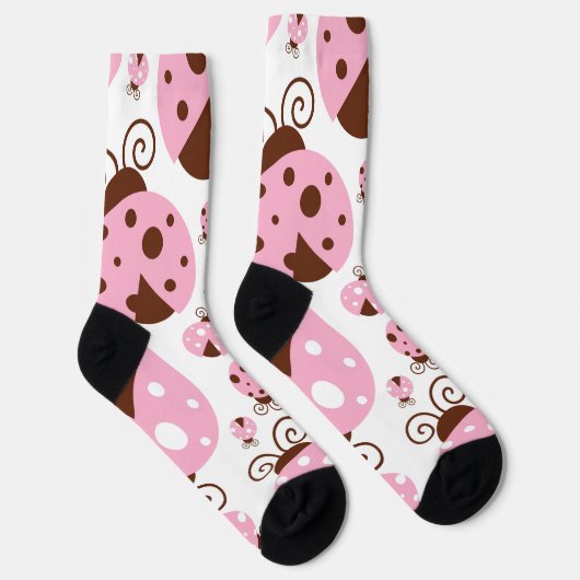 Patroon van luibugs, luidobbels, roze luidobbels sokken (Rechts)
