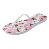 Patroon van luibugs, luidobbels, roze luidobbels teenslippers (Schuin)