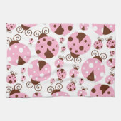 Patroon van luibugs, luidobbels, roze luidobbels theedoek (Horizontaal)