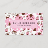 Patroon van luibugs, luidobbels, roze luidobbels visitekaartje (Voorkant)