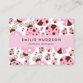 Patroon van luibugs, luidobbels, roze luidobbels visitekaartje (Voorkant)
