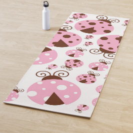 Patroon van luibugs, luidobbels, roze luidobbels yogamat