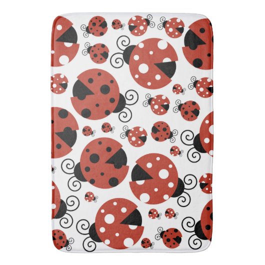 Patroon van luibugs, luidoezels, rode luibugs badmat (Voorkant Verticaal)