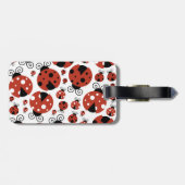 Patroon van luibugs, luidoezels, rode luibugs bagagelabel (Achterkant horizontaal)